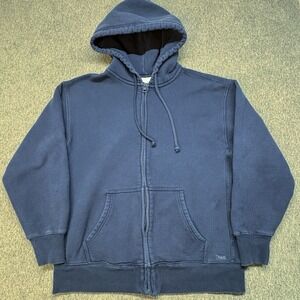 Aritzia TNA Sweatfleece Cozy Fleece Boyfriend Fit Hoodie Women's M Full Zip Navy